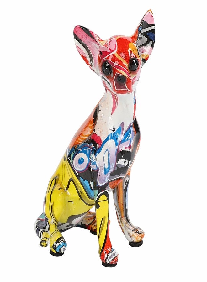 JOOMBE Colorful Chihuahua Statue, Creative Dog Puppy Home Sculpture Decor, Suitable for Bookshelf Desktop Kitchen Living Room Decorative Table Decoration, Gift for Dog Lovers Women and Men - Image 1